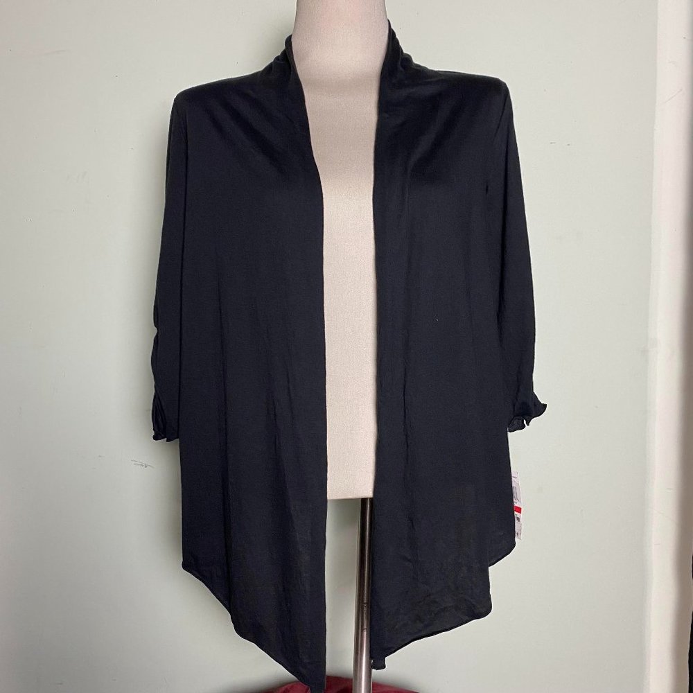 Alfani Intimates Lightweight Ruched Black Cardigan NWT